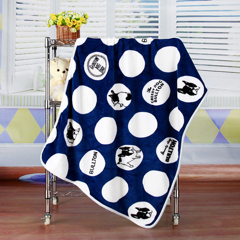 Flannel Coral Fleece Blanket Printed Air Conditioning Blanket Pet