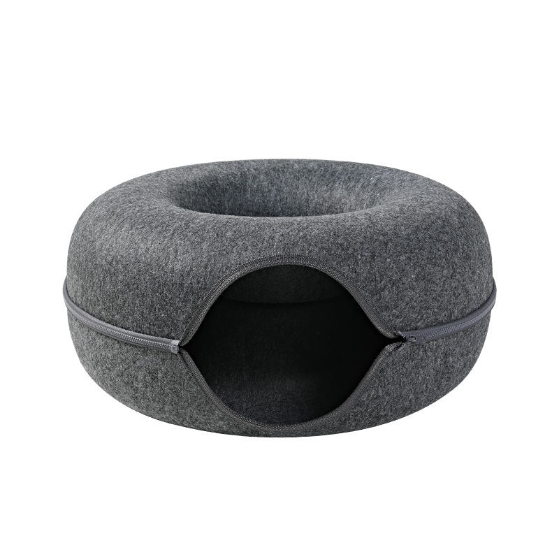 Cat Nest Round Woolen Felt Interactive Training Toy Bed