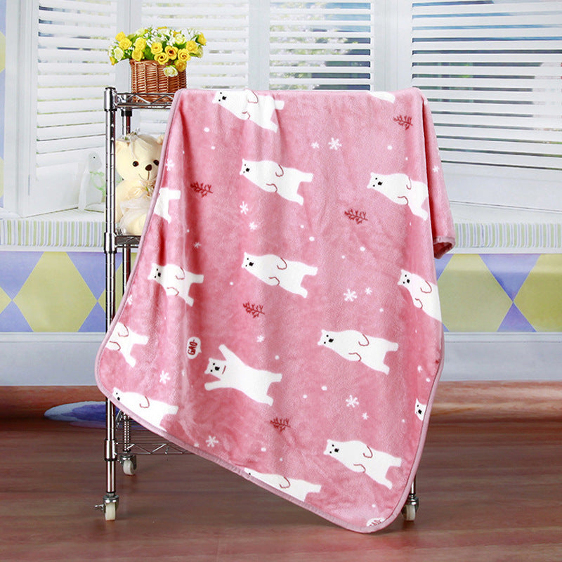 Flannel Coral Fleece Blanket Printed Air Conditioning Blanket Pet