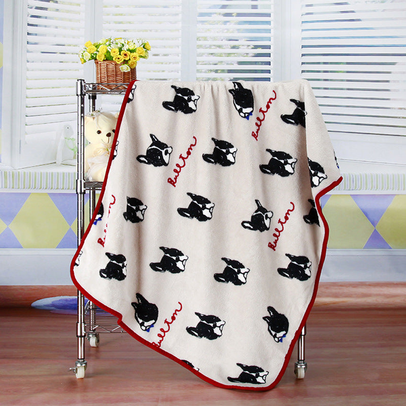 Flannel Coral Fleece Blanket Printed Air Conditioning Blanket Pet