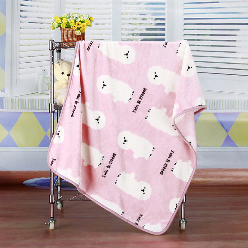 Flannel Coral Fleece Blanket Printed Air Conditioning Blanket Pet