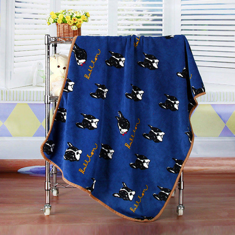 Flannel Coral Fleece Blanket Printed Air Conditioning Blanket Pet