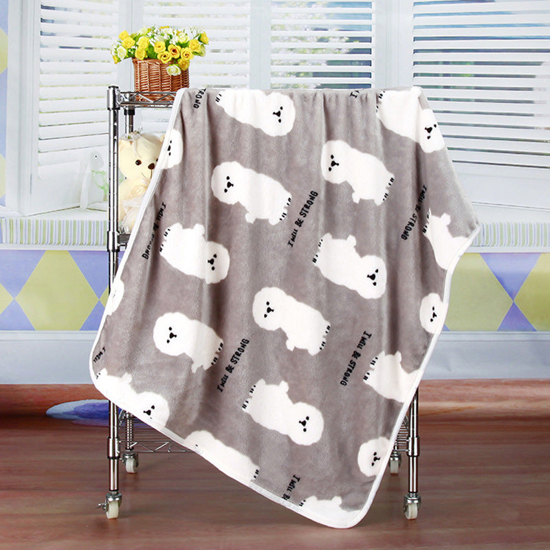 Flannel Coral Fleece Blanket Printed Air Conditioning Blanket Pet