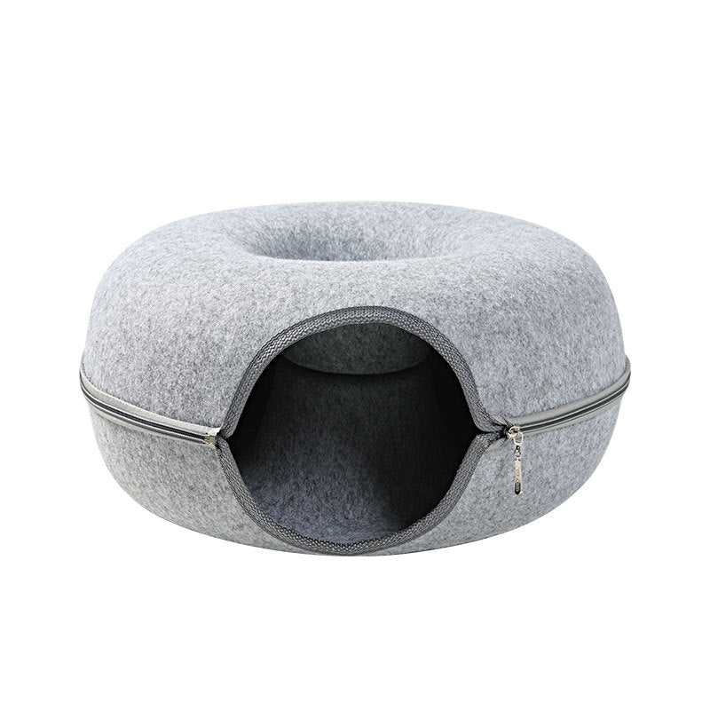 Cat Nest Round Woolen Felt Interactive Training Toy Bed