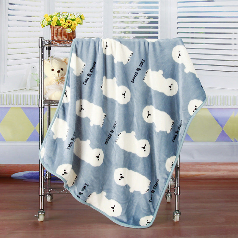 Flannel Coral Fleece Blanket Printed Air Conditioning Blanket Pet