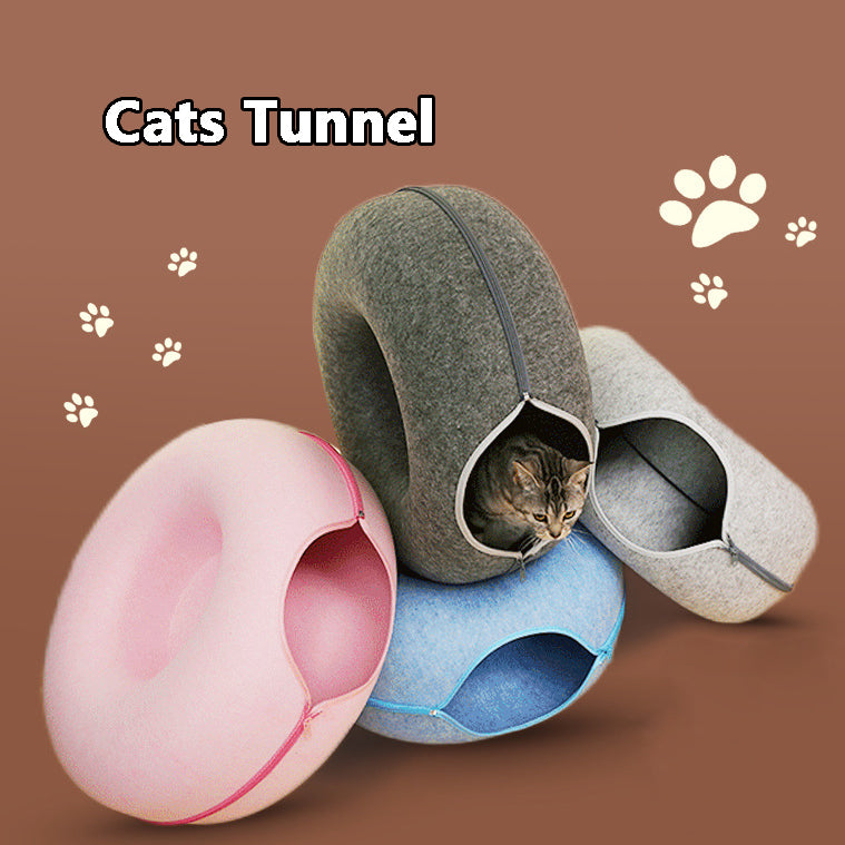 Cat Nest Round Woolen Felt Interactive Training Toy Bed