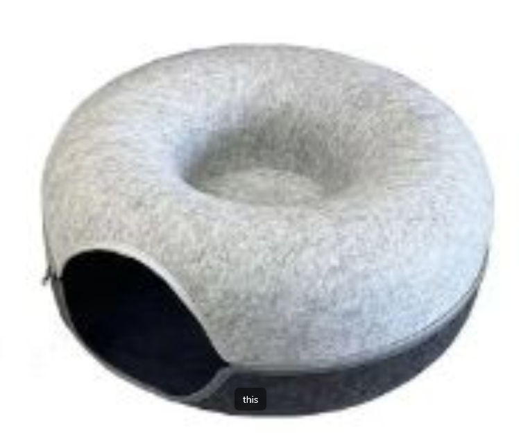 Cat Nest Round Woolen Felt Interactive Training Toy Bed