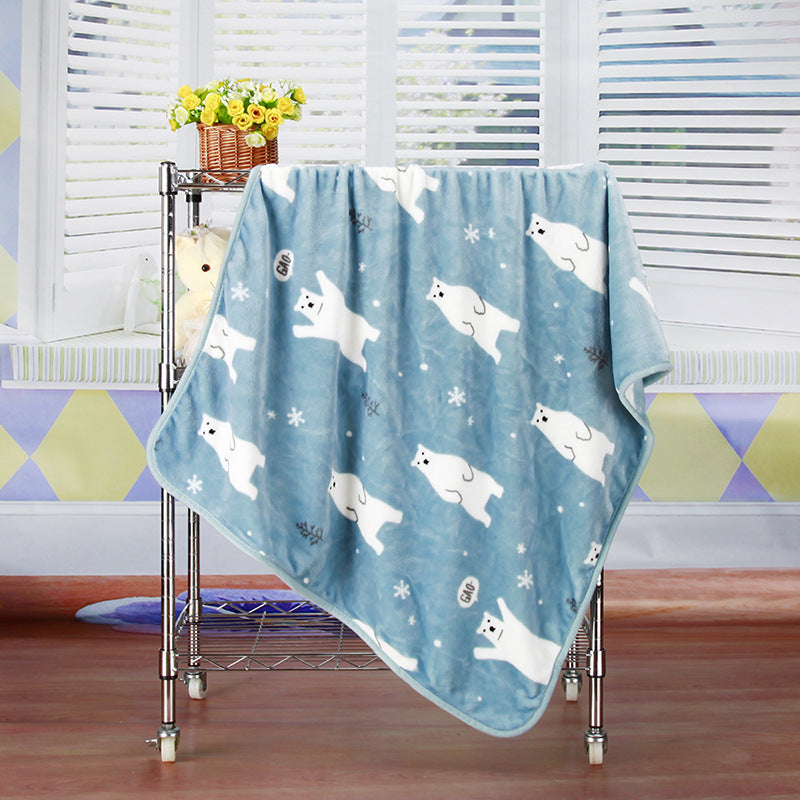 Flannel Coral Fleece Blanket Printed Air Conditioning Blanket Pet