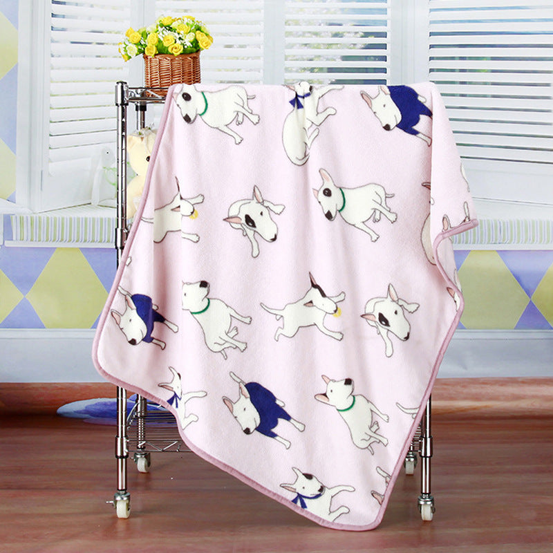 Flannel Coral Fleece Blanket Printed Air Conditioning Blanket Pet