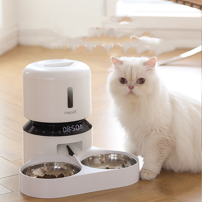 Automatic Cat Feeding Double Bowl