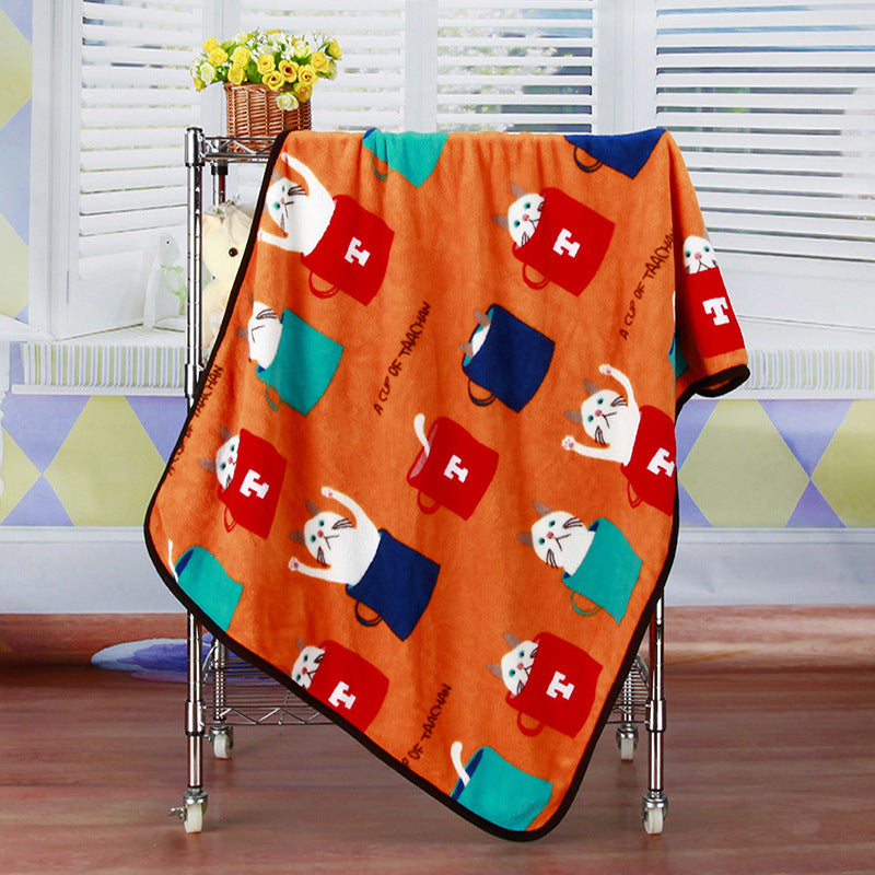 Flannel Coral Fleece Blanket Printed Air Conditioning Blanket Pet