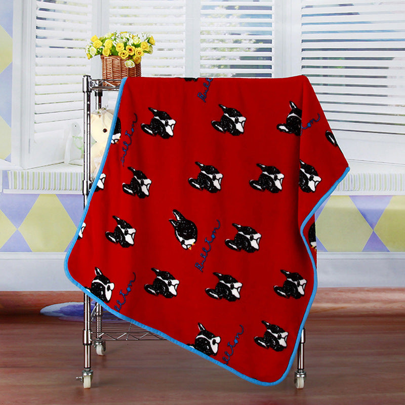 Flannel Coral Fleece Blanket Printed Air Conditioning Blanket Pet